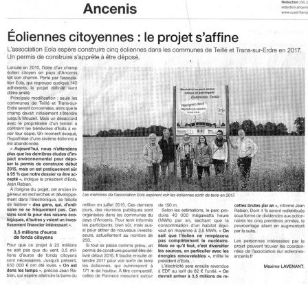 Article Ouest-France Ancenis
